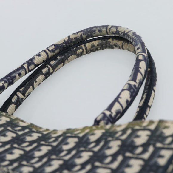 Christian Dior Trotter Canvas Oblique Book Hand Bag 2way Navy Auth 190866A