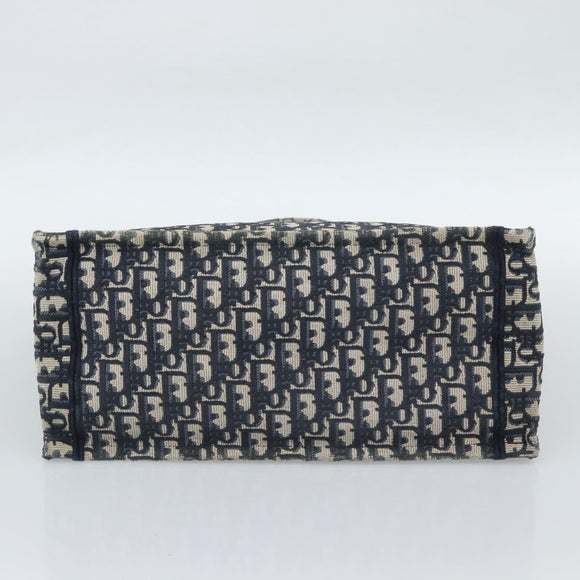 Christian Dior Trotter Canvas Oblique Book Hand Bag 2way Navy Auth 190866A