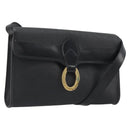 Christian Dior Trotter Canvas Shoulder Bag PVC Black Gold Auth 190867A-1