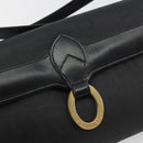 Christian Dior Trotter Canvas Shoulder Bag PVC Black Gold Auth 190867A-14