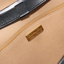 Christian Dior Trotter Canvas Shoulder Bag PVC Black Gold Auth 190867A-16
