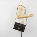 Christian Dior Trotter Canvas Shoulder Bag PVC Black Gold Auth 190867A-22