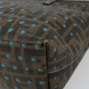 FENDI Zucca Canvas Hand Bag PVC Black Brown Auth 190868-11