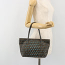 FENDI Zucca Canvas Hand Bag PVC Black Brown Auth 190868-22