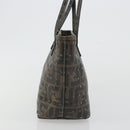 FENDI Zucca Canvas Hand Bag PVC Black Brown Auth 190868-3