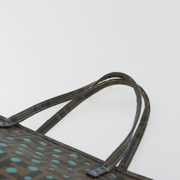 FENDI Zucca Canvas Hand Bag PVC Black Brown Auth 190868