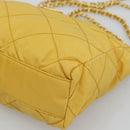 PRADA Chain Shoulder Bag Nylon Yellow Gold Auth 190869A-8