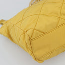 PRADA Chain Shoulder Bag Nylon Yellow Gold Auth 190869A-15