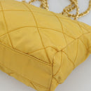 PRADA Chain Shoulder Bag Nylon Yellow Gold Auth 190869A-16