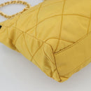 PRADA Chain Shoulder Bag Nylon Yellow Gold Auth 190869A-17