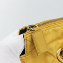 PRADA Chain Shoulder Bag Nylon Yellow Gold Auth 190869A-19