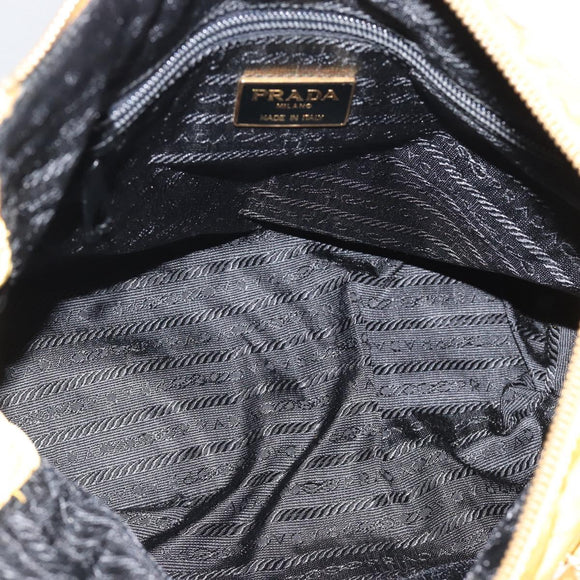 PRADA Chain Shoulder Bag Nylon Yellow Gold Auth 190869A