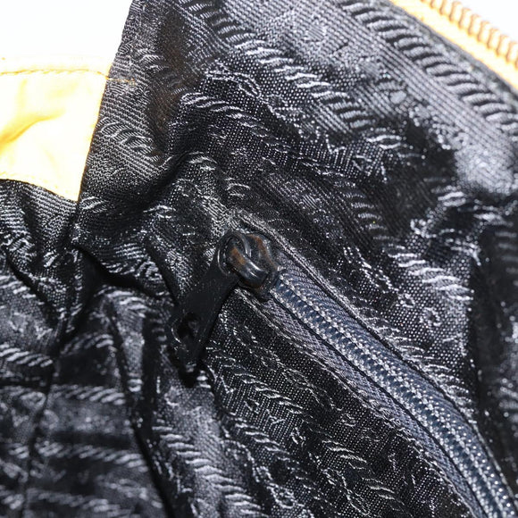 PRADA Chain Shoulder Bag Nylon Yellow Gold Auth 190869A
