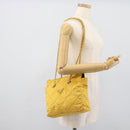PRADA Chain Shoulder Bag Nylon Yellow Gold Auth 190869A-25