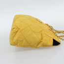 PRADA Chain Shoulder Bag Nylon Yellow Gold Auth 190869A-4