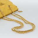 PRADA Chain Shoulder Bag Nylon Yellow Gold Auth 190869A-7