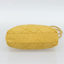 PRADA Chain Shoulder Bag Nylon Yellow Gold Auth 190869A-5