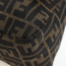 FENDI Zucca Canvas Mamma Baguette Tote Bag Brown Black Auth 190870SAV-12