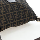 FENDI Zucca Canvas Mamma Baguette Tote Bag Brown Black Auth 190870SAV-6