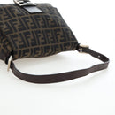 FENDI Zucca Canvas Mamma Baguette Tote Bag Brown Black Auth 190870SAV-7