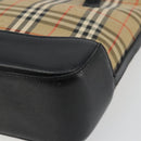 BURBERRY Nova Check Hand Bag Canvas Beige Gold Auth 190871A-10