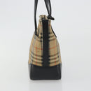 BURBERRY Nova Check Hand Bag Canvas Beige Gold Auth 190871A-5