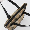 BURBERRY Nova Check Hand Bag Canvas Beige Gold Auth 190871A-6