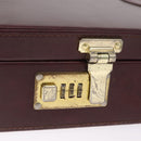Cartier Must Line Trunk Leather Bordeaux Gold Auth 190873-10