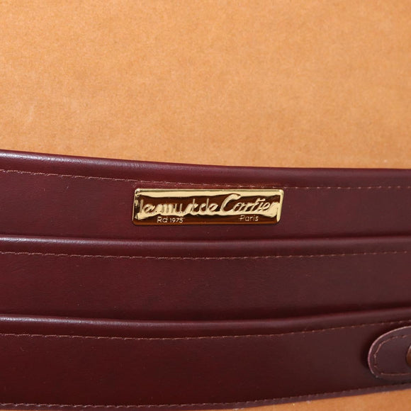 Cartier Must Line Trunk Leather Bordeaux Gold Auth 190873