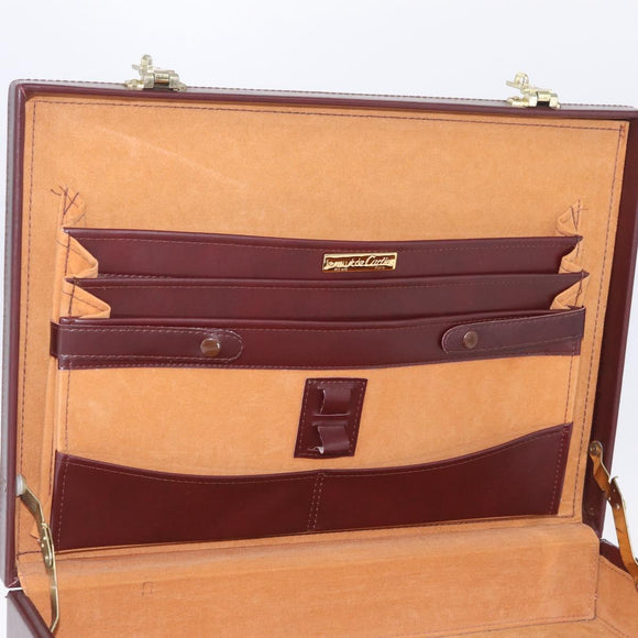Cartier Must Line Trunk Leather Bordeaux Gold Auth 190873
