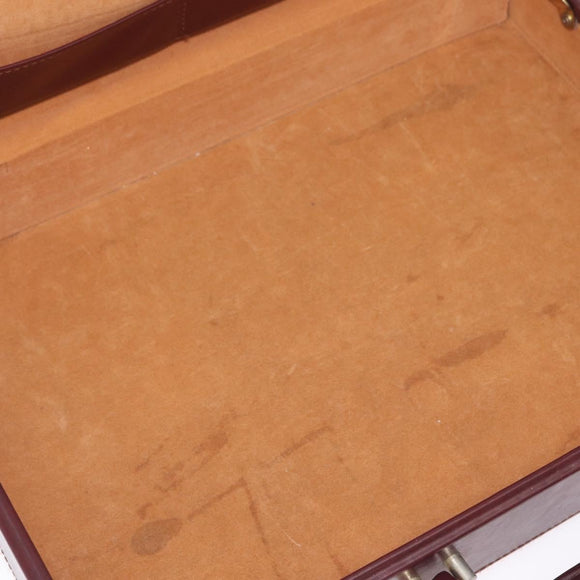 Cartier Must Line Trunk Leather Bordeaux Gold Auth 190873