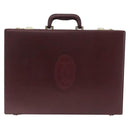 Cartier Must Line Trunk Leather Bordeaux Gold Auth 190873-2