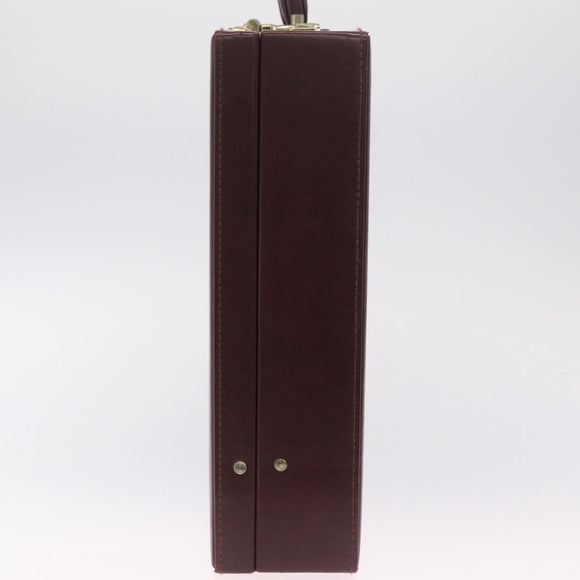Cartier Must Line Trunk Leather Bordeaux Gold Auth 190873