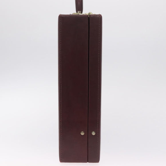 Cartier Must Line Trunk Leather Bordeaux Gold Auth 190873