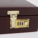 Cartier Must Line Trunk Leather Bordeaux Gold Auth 190873-9