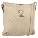 GUCCI GG Canvas Guccissima Shoulder Bag Leather Ivory Gold 131326 Auth 190878-1