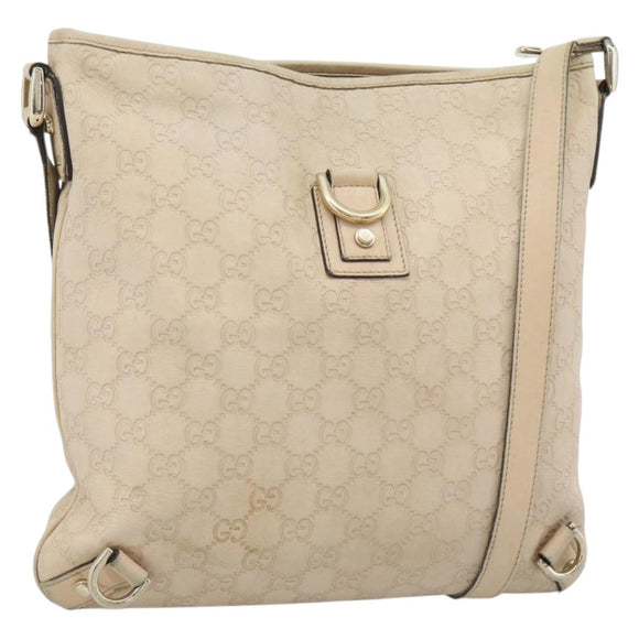GUCCI GG Canvas Guccissima Shoulder Bag Leather Ivory Gold 131326 Auth 190878