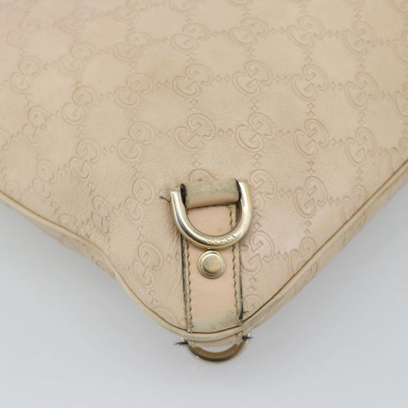 GUCCI GG Canvas Guccissima Shoulder Bag Leather Ivory Gold 131326 Auth 190878