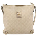 GUCCI GG Canvas Guccissima Shoulder Bag Leather Ivory Gold 131326 Auth 190878-2