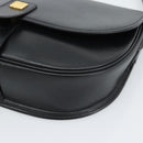 Christian Dior Shoulder Bag Leather Black Gold Auth 190880-10