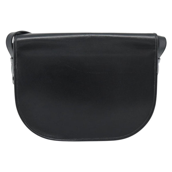 Christian Dior Shoulder Bag Leather Black Gold Auth 190880