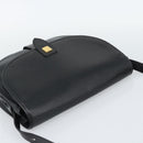 Christian Dior Shoulder Bag Leather Black Gold Auth 190880-6