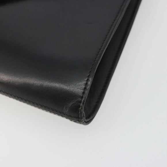GIVENCHY Chain Shoulder Bag Leather Black Gold Auth 190882
