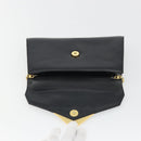 GIVENCHY Chain Shoulder Bag Leather Black Gold Auth 190882-9