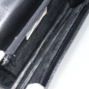 GIVENCHY Chain Shoulder Bag Leather Black Gold Auth 190882-11