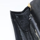 GIVENCHY Chain Shoulder Bag Leather Black Gold Auth 190882-20