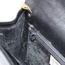 GIVENCHY Chain Shoulder Bag Leather Black Gold Auth 190882-21