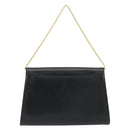 GIVENCHY Chain Shoulder Bag Leather Black Gold Auth 190882-2