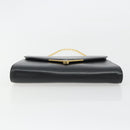 GIVENCHY Chain Shoulder Bag Leather Black Gold Auth 190882-5