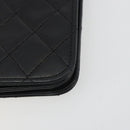 CHANEL Matelasse Chain Shoulder Bag Lamb Skin Black Gold CC Auth 190883-10